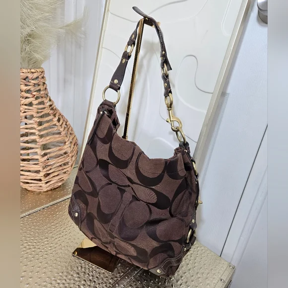 BROWN COACH CARLY CLOTH BAG 🤎 - Picture 2 of 16